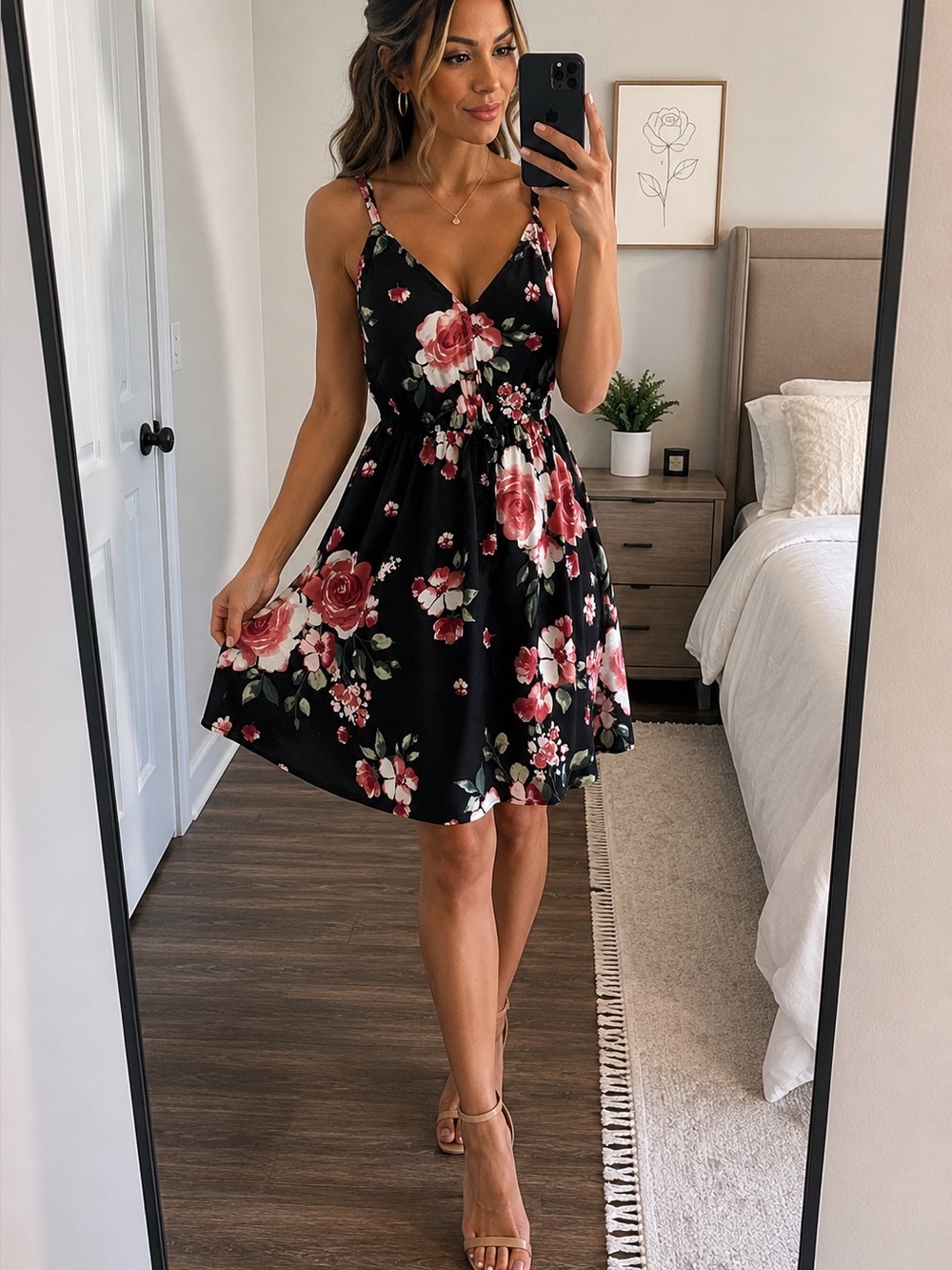 Yuna Floral Fit & Flare Dress NWT Size S/M